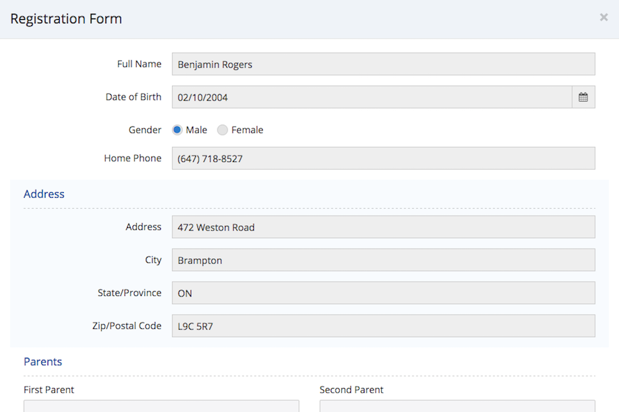 Registration Form